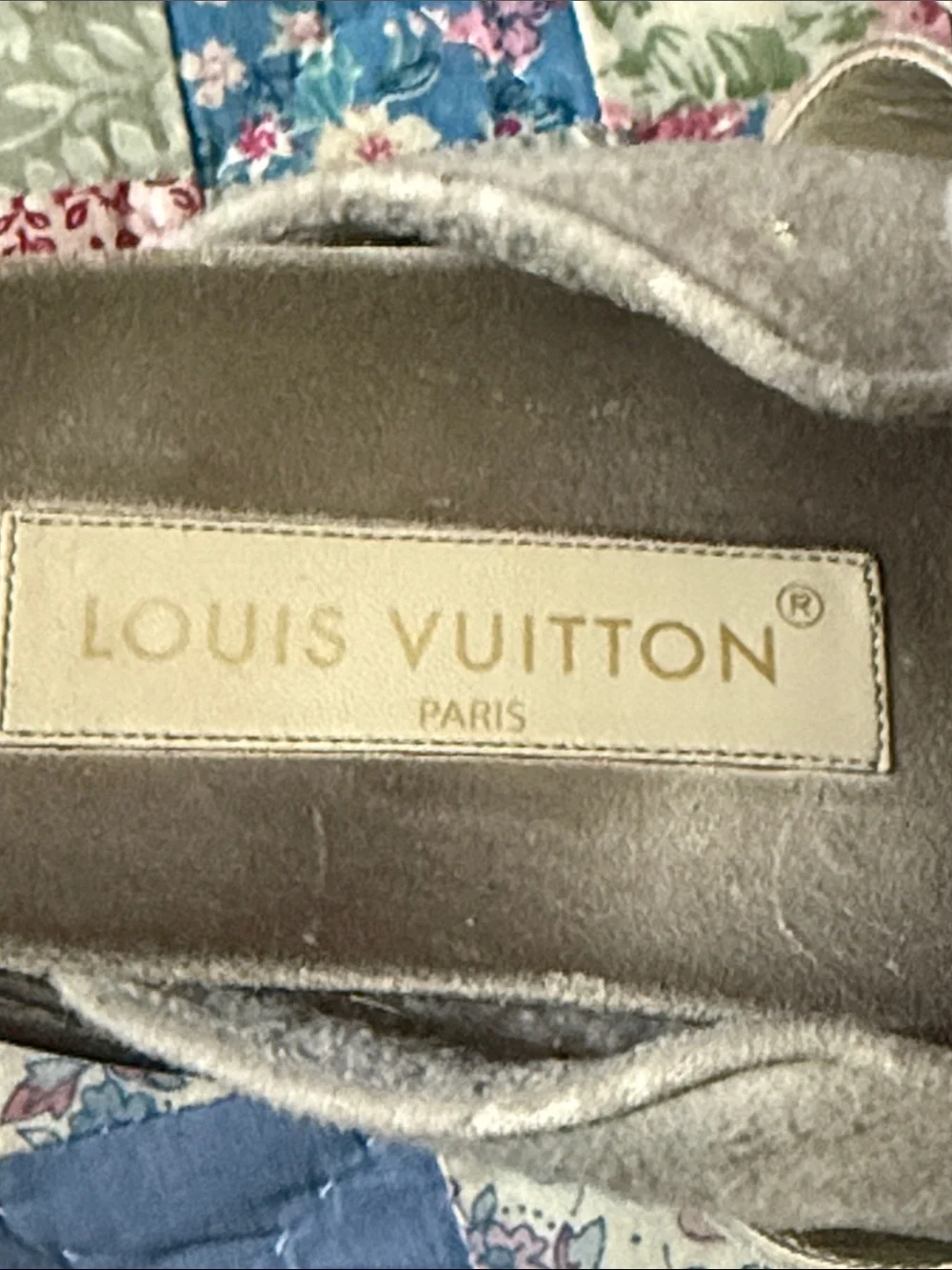 Louis Vuitton Kids Light Gray Monogram Slip-On Clogs with Gold LV Buckles